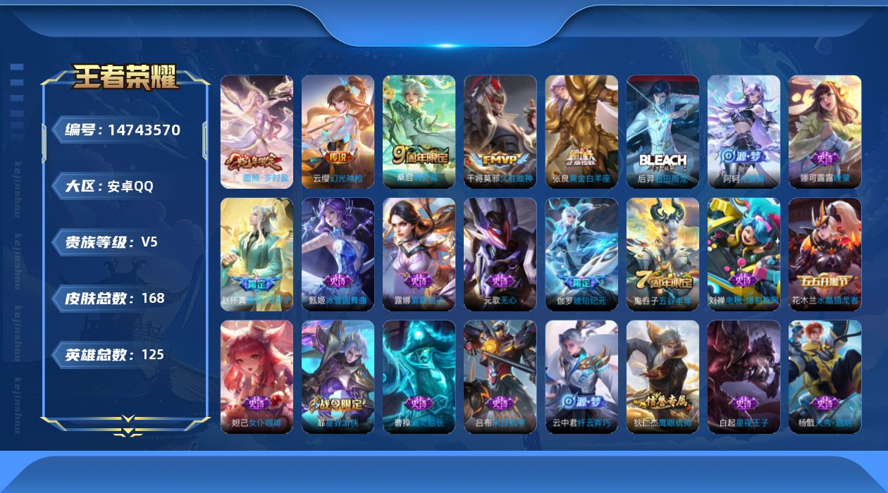WZQM3450838王者荣耀账号详情图17
