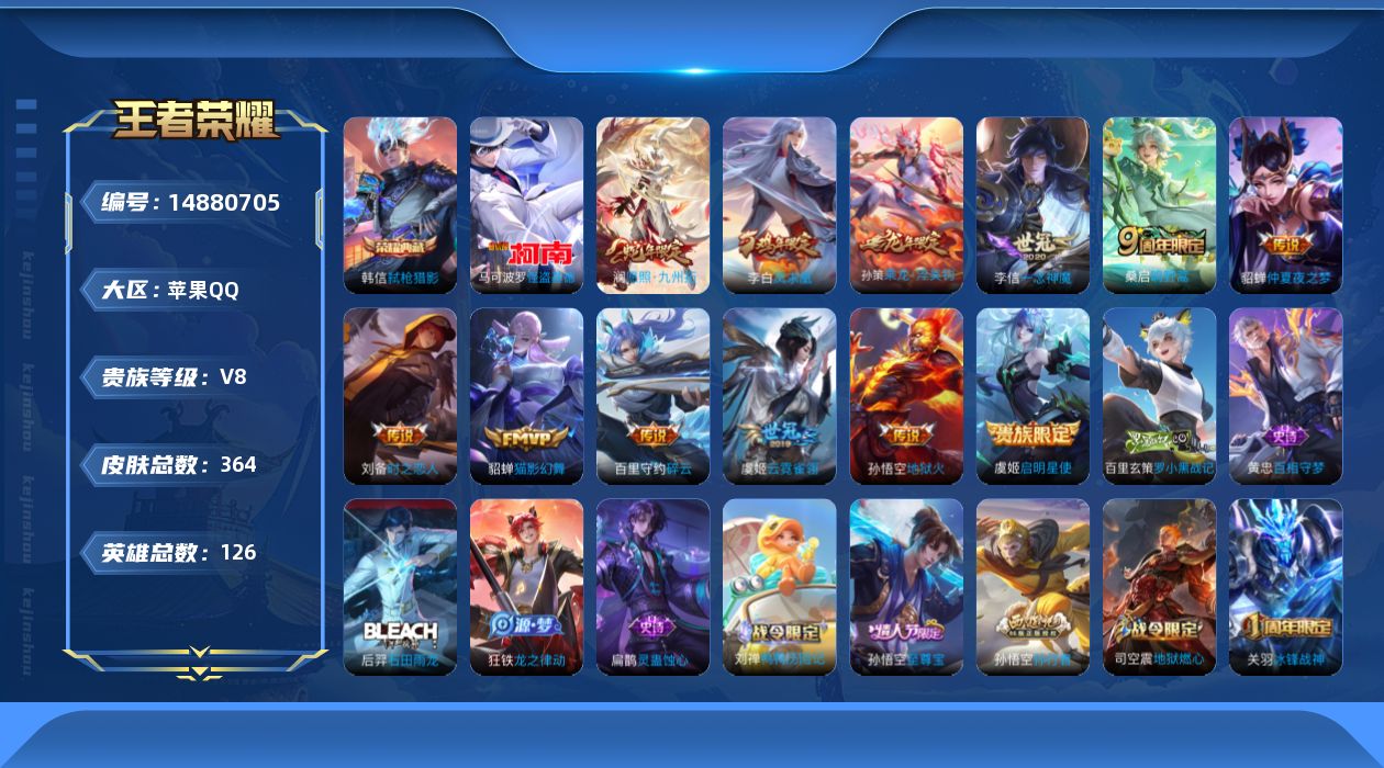 WZQM3465133王者荣耀账号详情图17