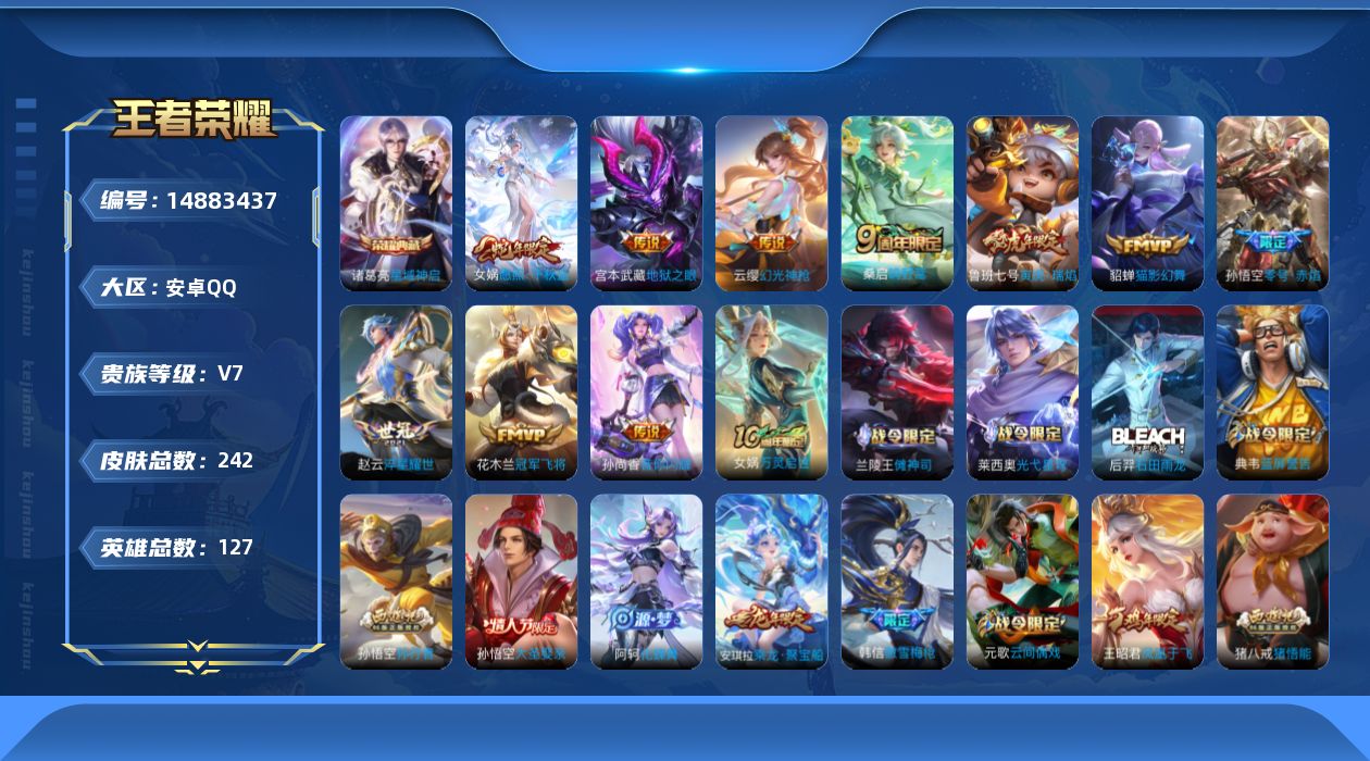 WZQM3465376王者荣耀账号详情图16