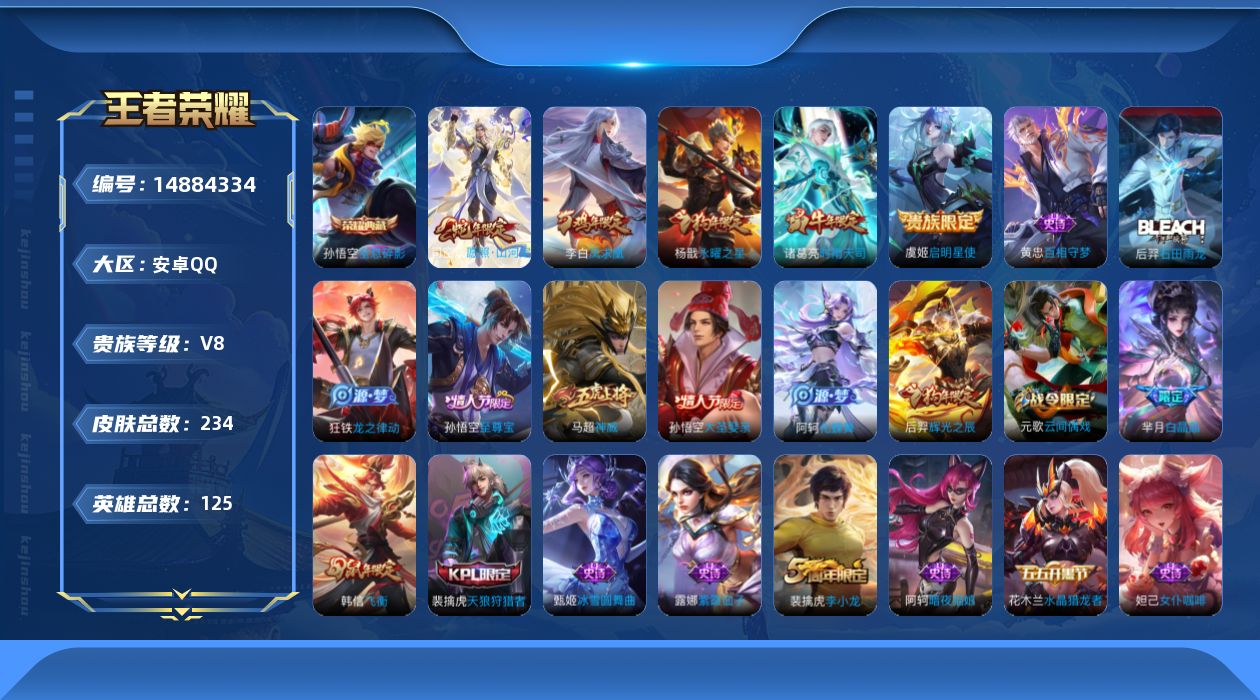 WZQM3466620王者荣耀账号详情图15