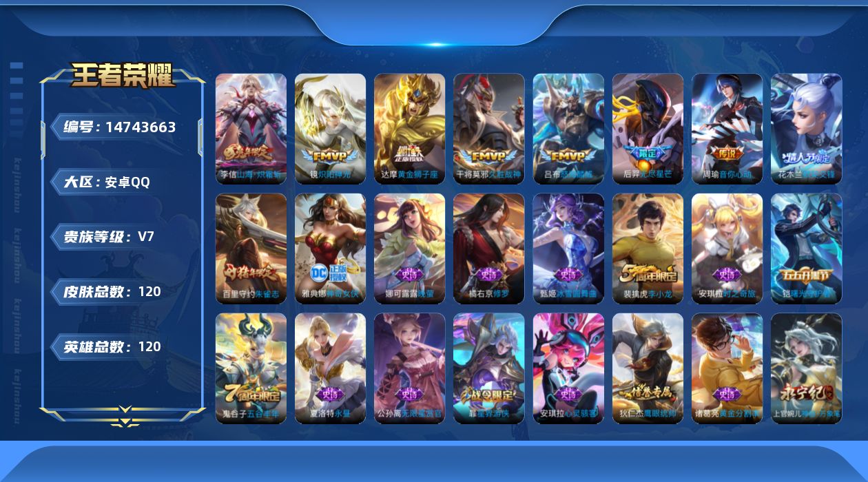 WZQM3450847王者荣耀账号详情图17
