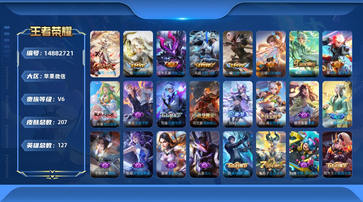 WZQM3465365王者荣耀账号详情图12