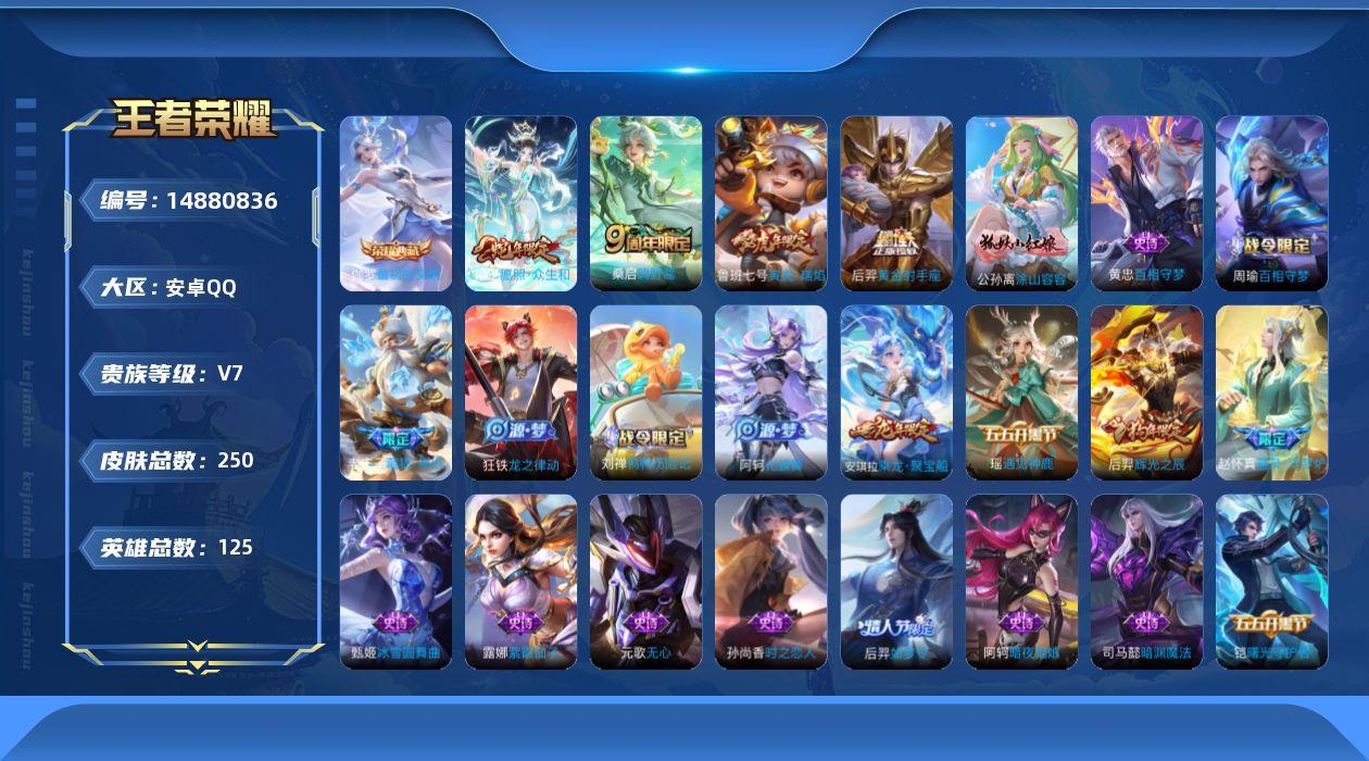 WZQM3465157王者荣耀账号详情图13