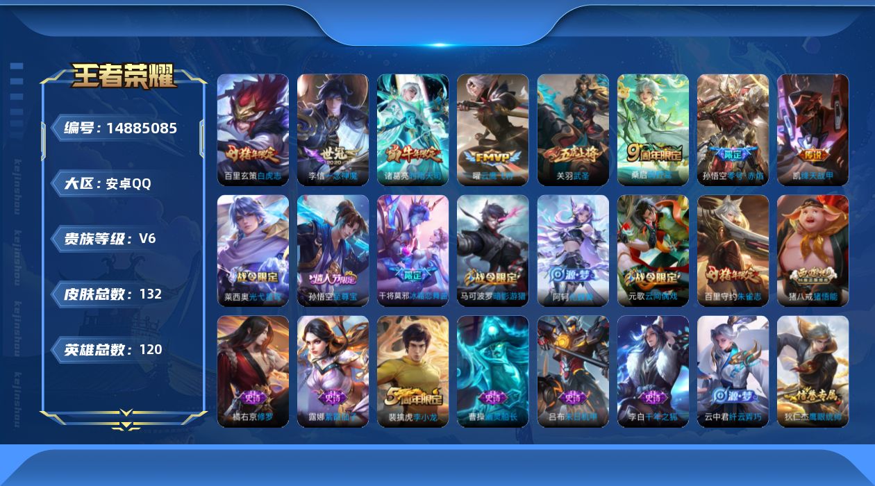 WZQM3466626王者荣耀账号详情图14