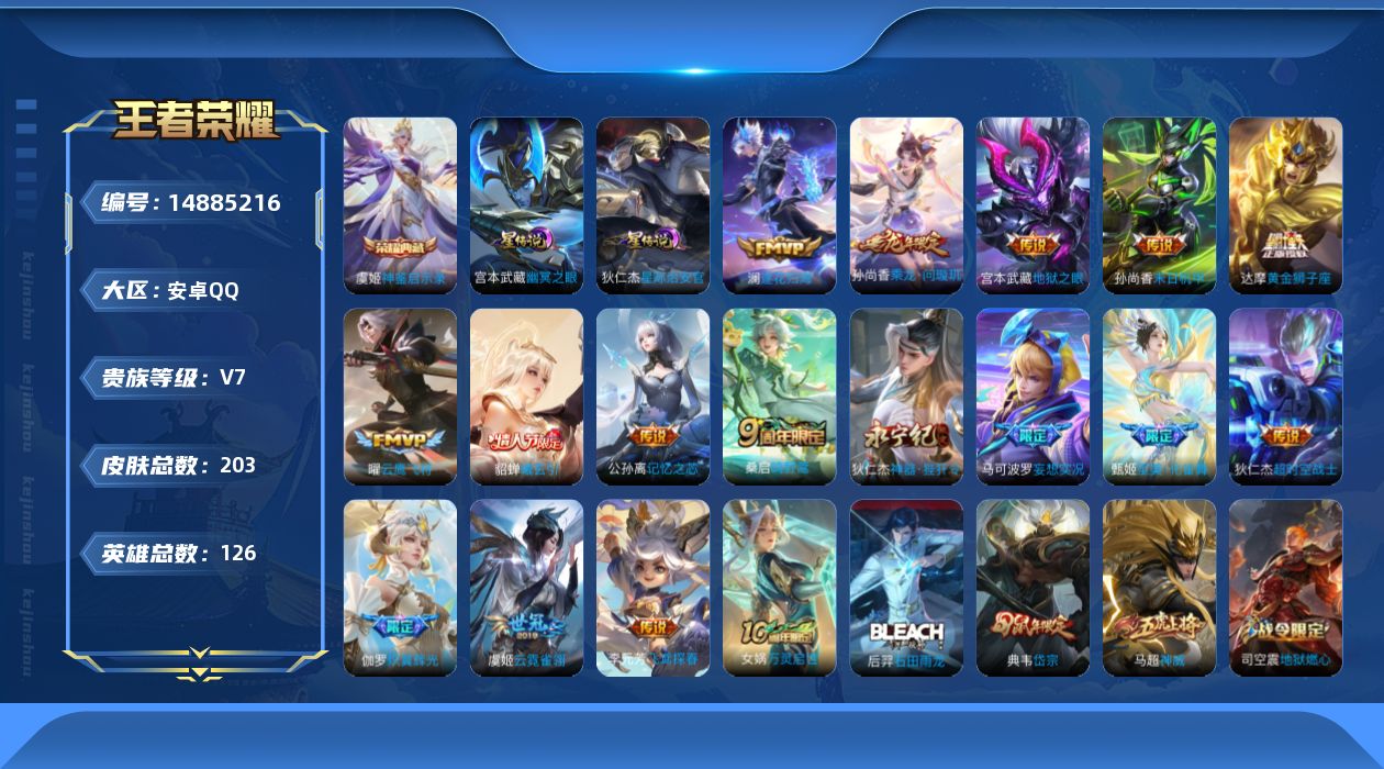 WZQM3466650王者荣耀账号详情图17