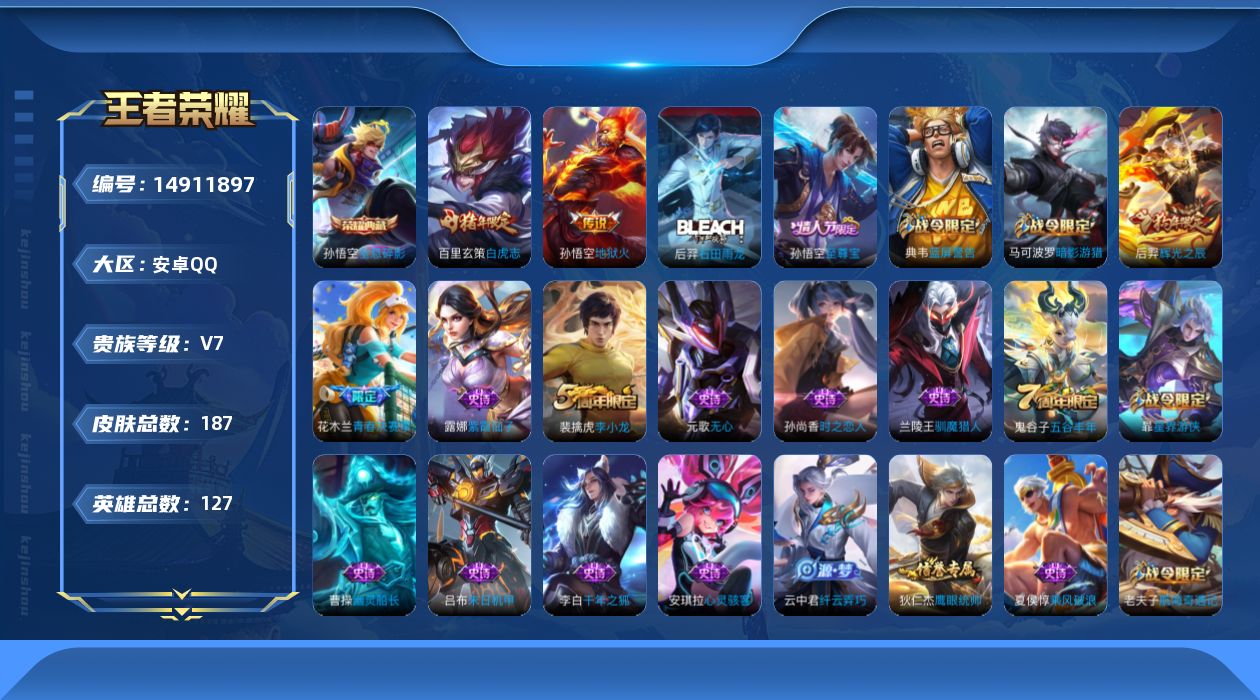 WZQM3467713王者荣耀账号详情图14