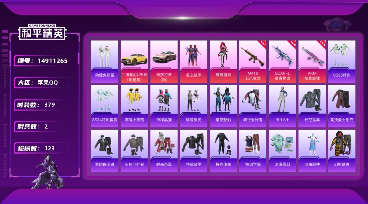 和平精英账号苹果QQ[14911265]2粉装 3特效枪 2.0载具 9印记 可二次 
【热门装扮】潮萌小黄鸭,神秘黑猫