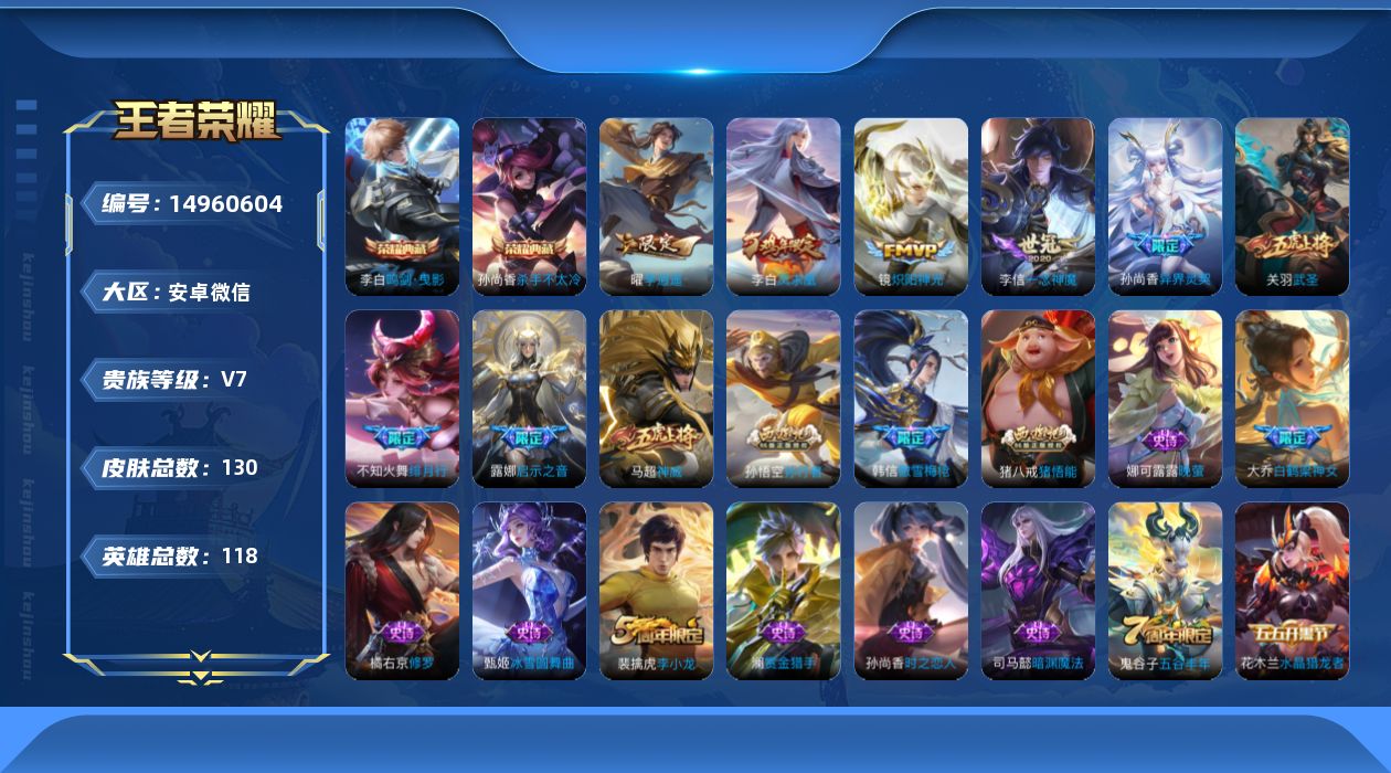 WZQM3471939王者荣耀账号详情图14