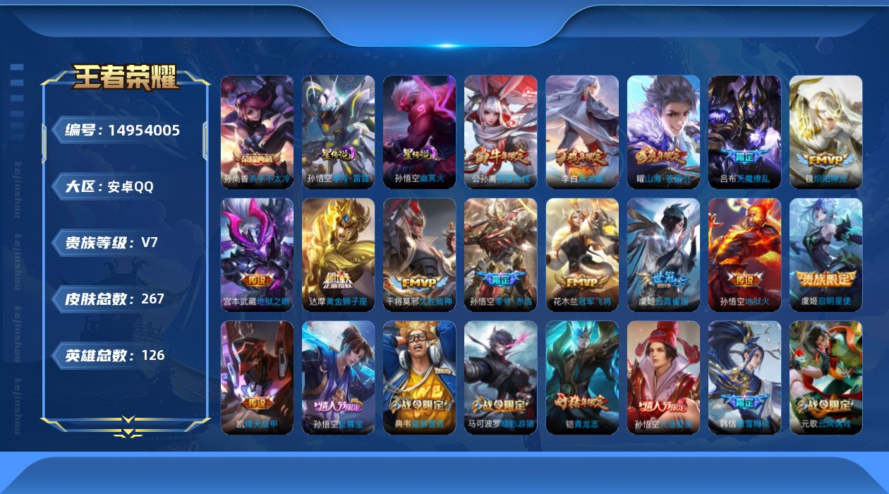 WZQM3471599王者荣耀账号详情图17