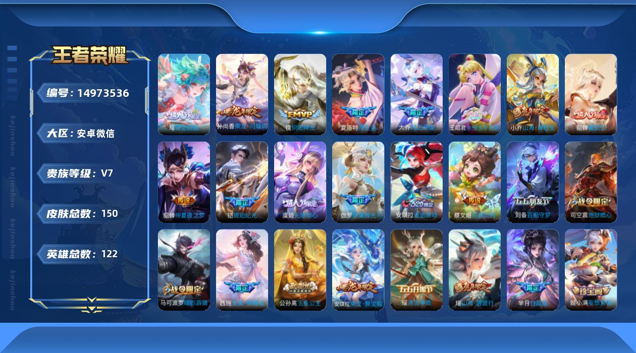 WZQM3474440王者荣耀账号详情图13