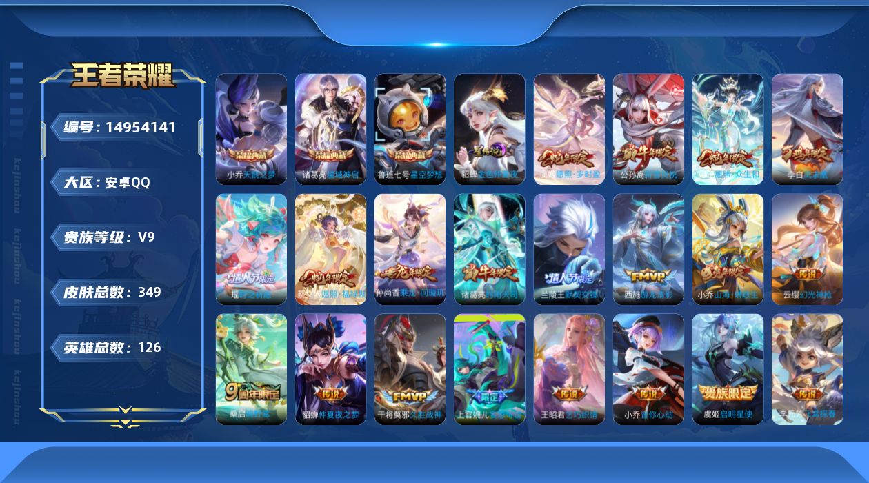 WZQM3471620王者荣耀账号详情图17