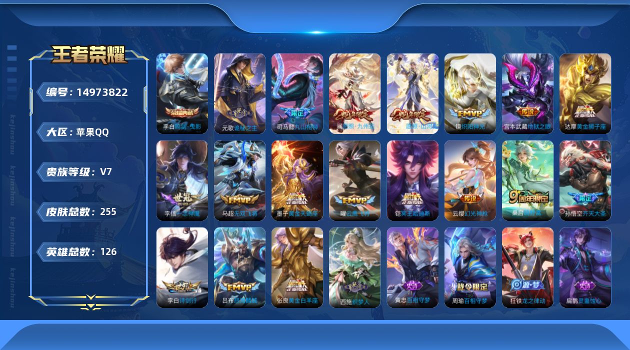 WZQM3474472王者荣耀账号详情图14