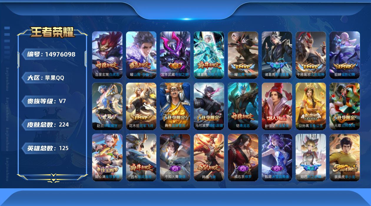 WZQM3474671王者荣耀账号详情图14