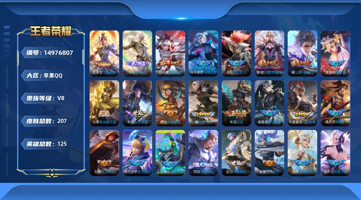 WZQM3474679王者荣耀账号详情图16