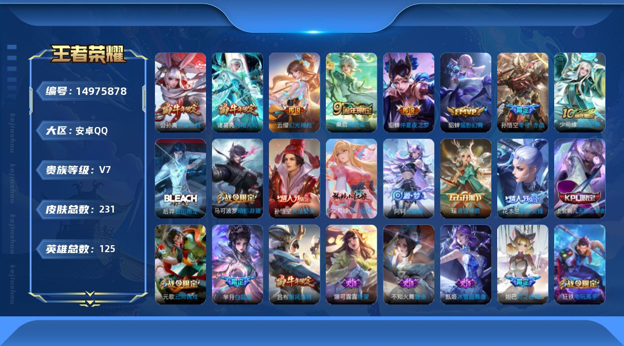 WZQM3474649王者荣耀账号详情图14