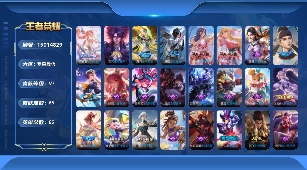 WZQM3476734王者荣耀账号详情图12