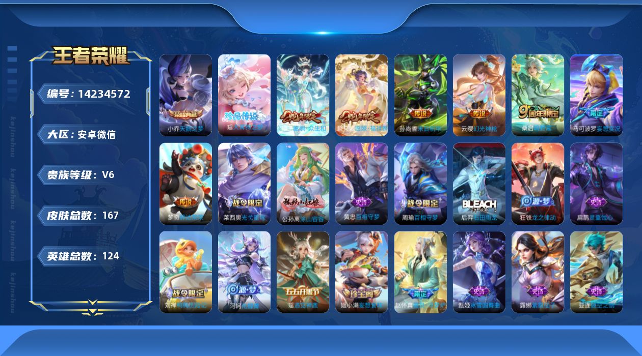 WZQM3400563王者荣耀账号详情图16