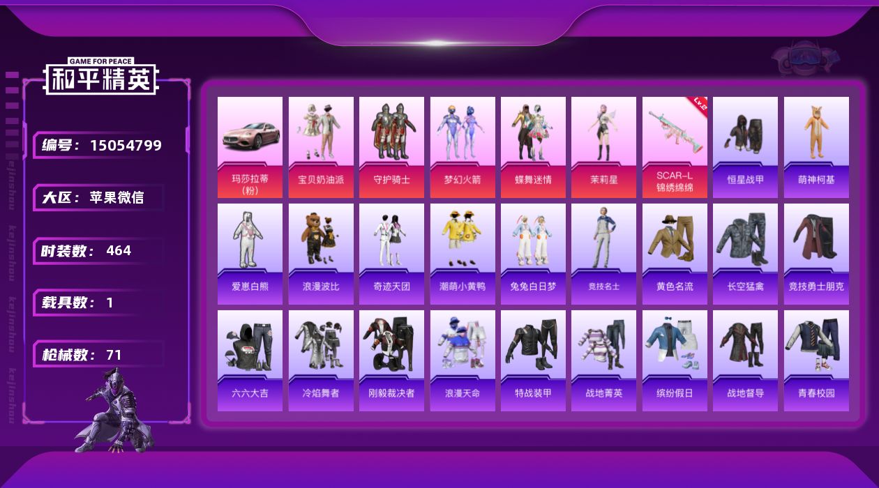 和平精英账号苹果微信1特效枪 1载具 3印记 可二次 可修改实名 
【热门装扮】梦幻火箭(新101) ,守护骑士