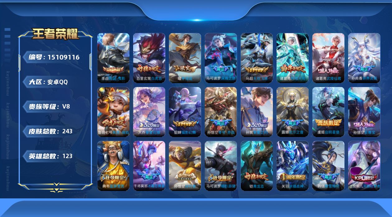 WZQM3483820王者荣耀账号详情图10