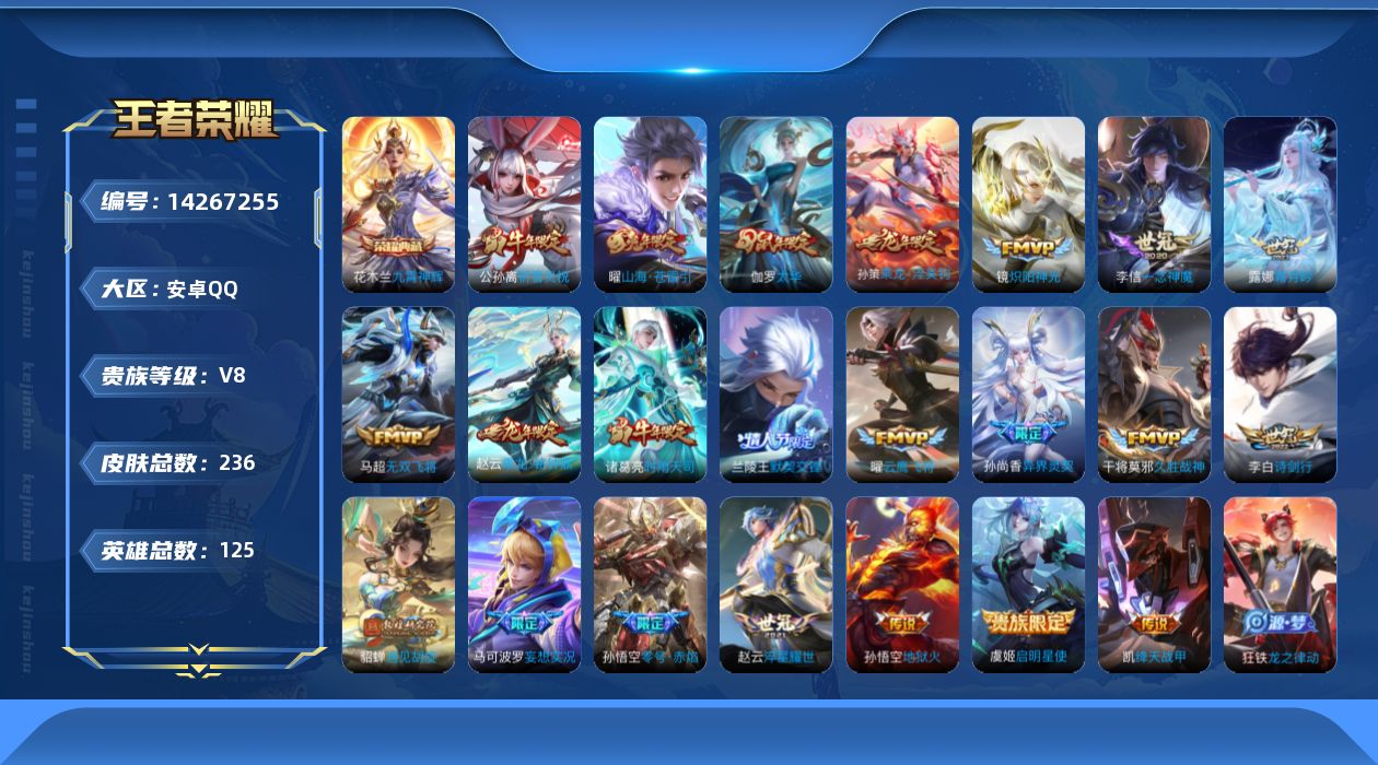 WZQM3402271王者荣耀账号详情图20