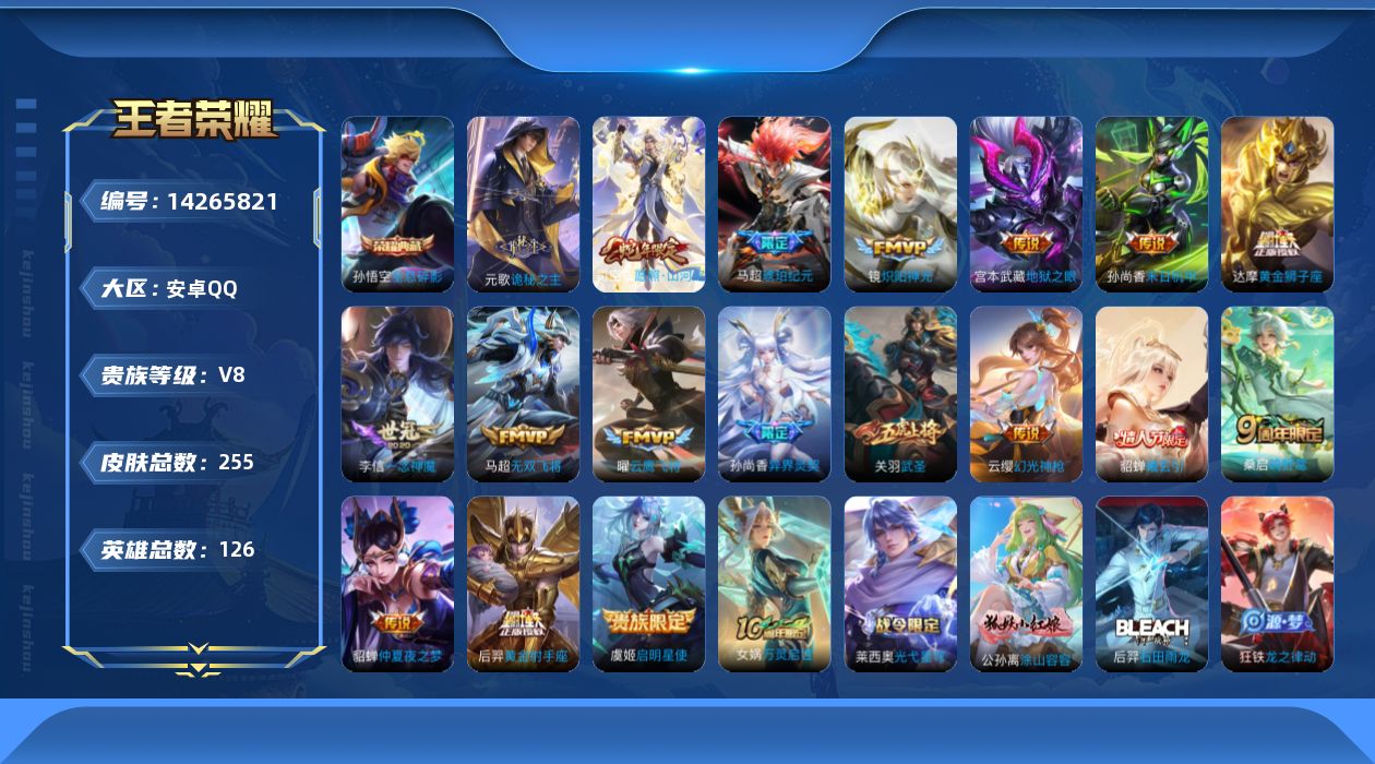 WZQM3402159王者荣耀账号详情图14