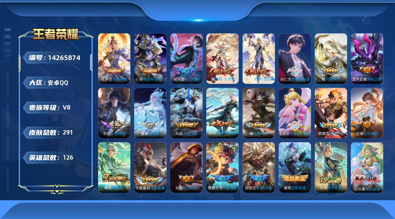 WZQM3402161王者荣耀账号详情图15