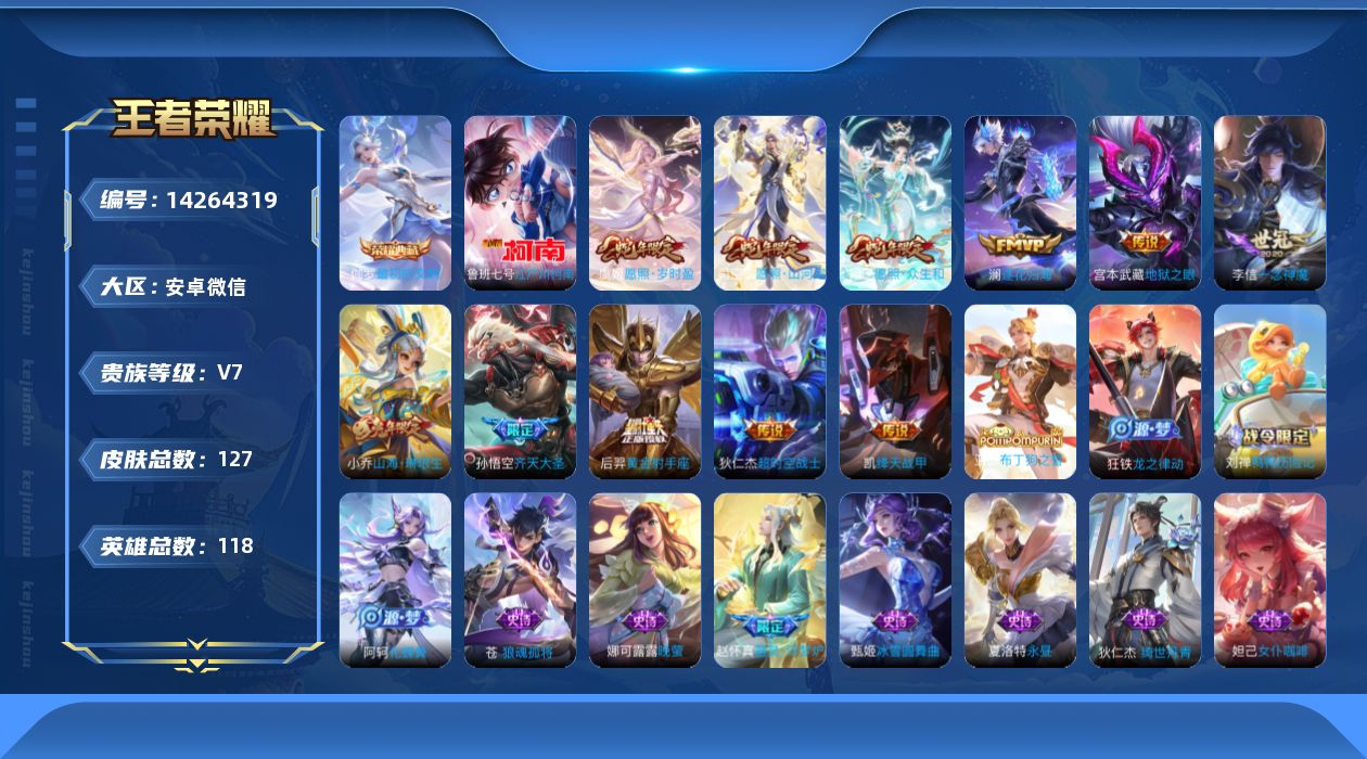 WZQM3402041王者荣耀账号详情图17