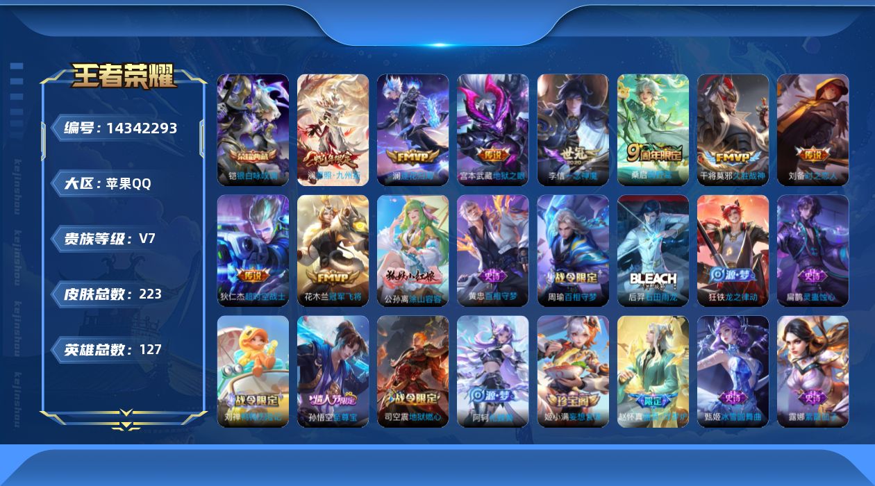 WZQM3410521王者荣耀账号详情图12