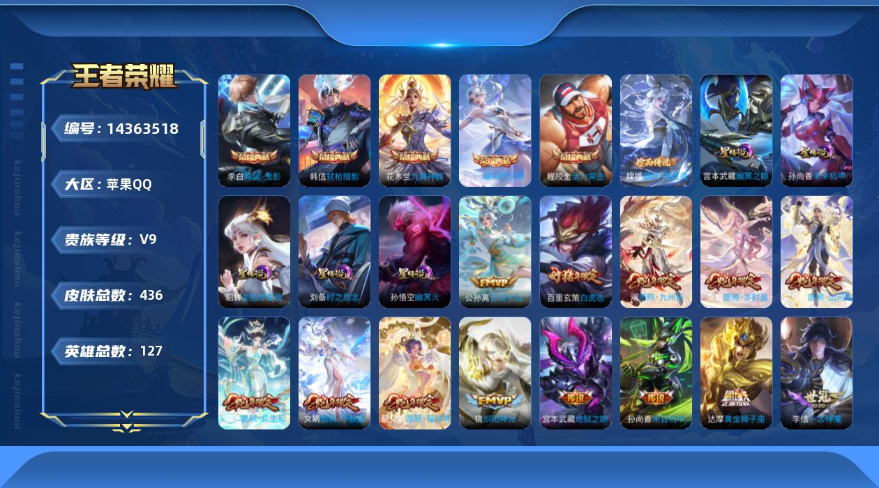 WZQM3412035王者荣耀账号详情图14