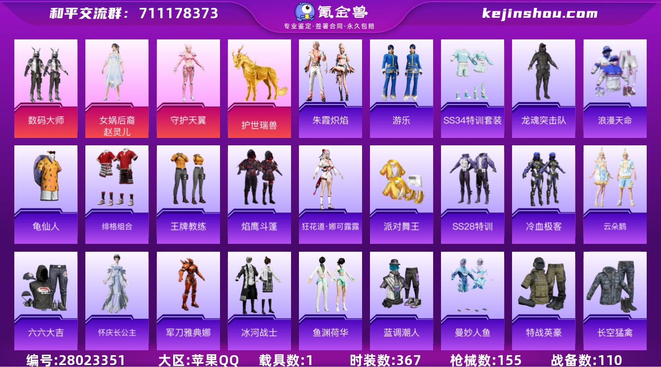 实名:可修改 时装数:367 载具数:1 ...