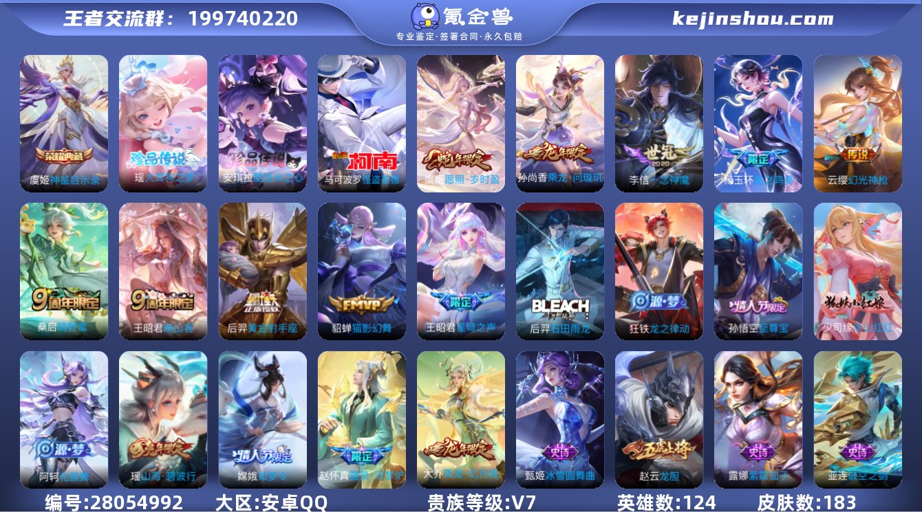 贵族V7 荣耀典藏1 珍品传说3 传说皮肤...