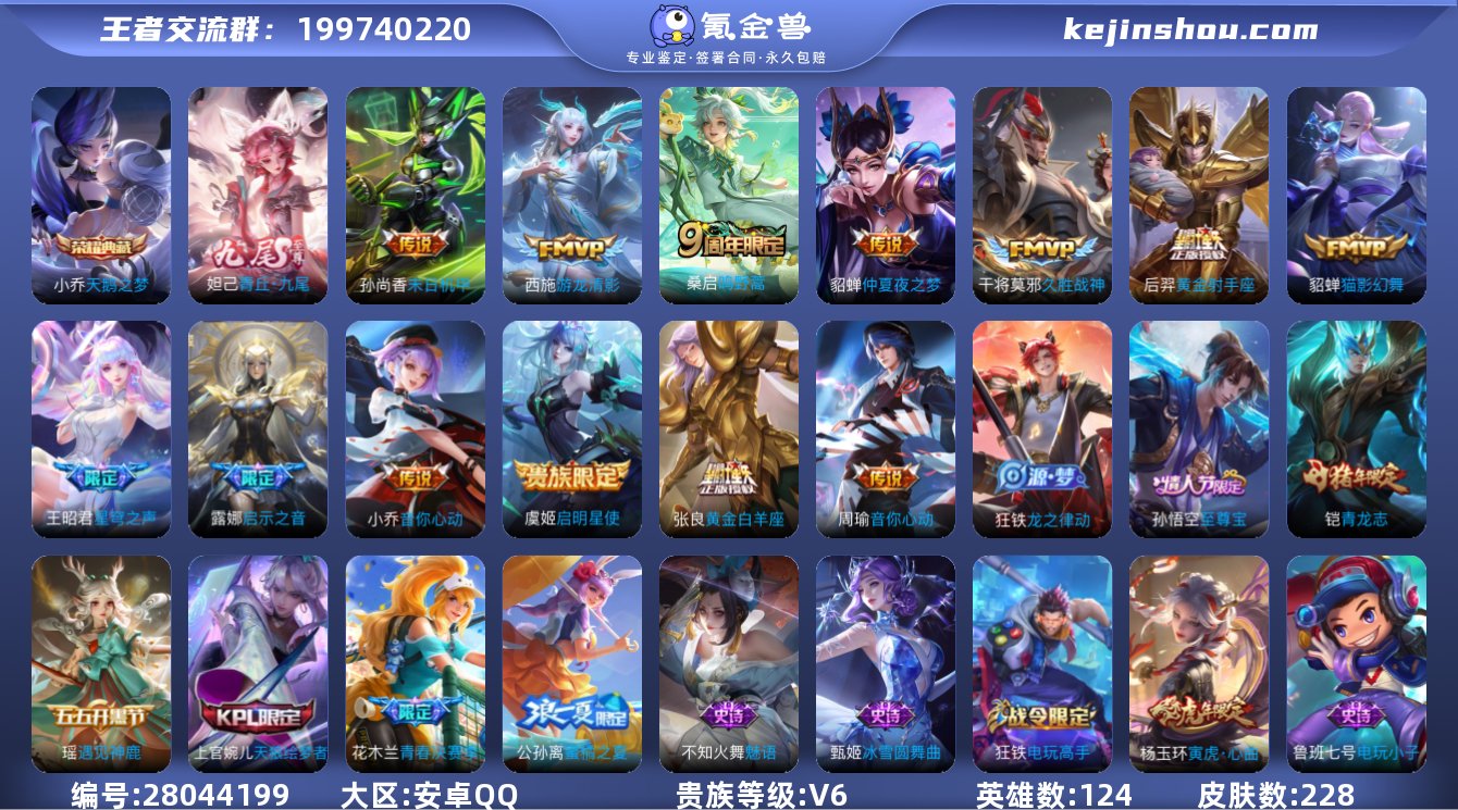 实名:可修改 英雄数:124 皮肤数:22...