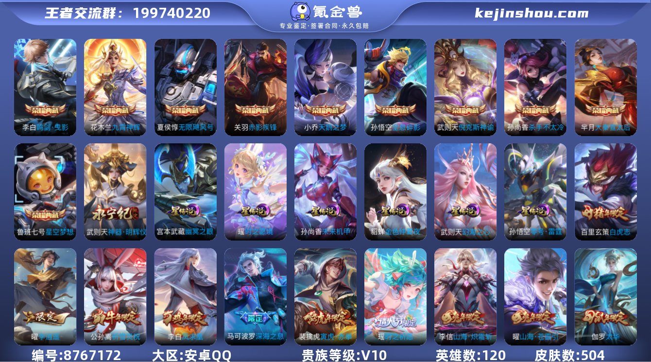 MWZ91003亏本卖【504皮肤极品V1...
