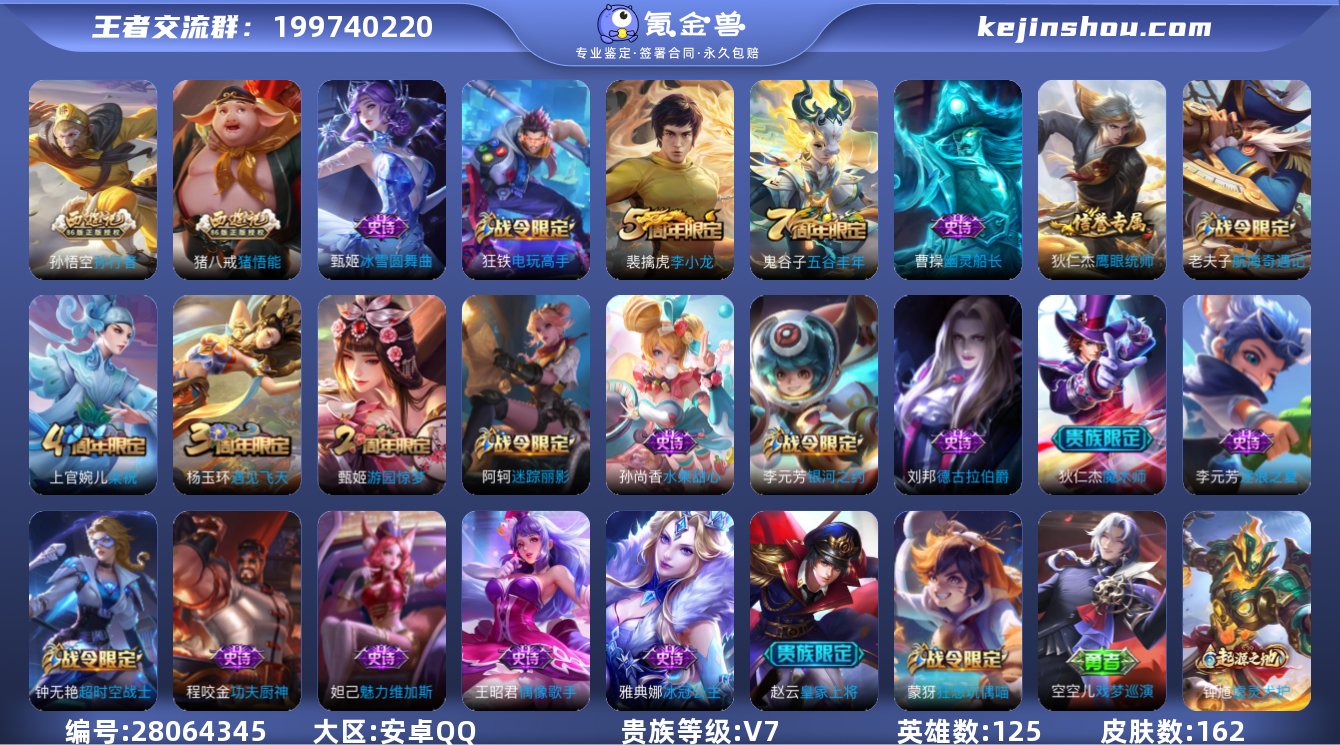 V7 162皮肤 125英雄 【[鬼谷子-...