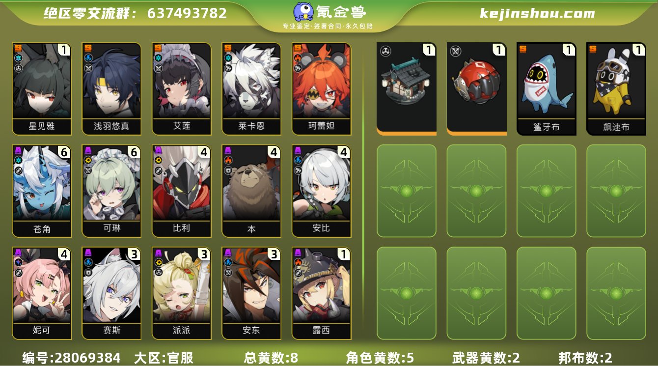 邮箱是否赠送:未绑定 总黄数:8 五星角色...