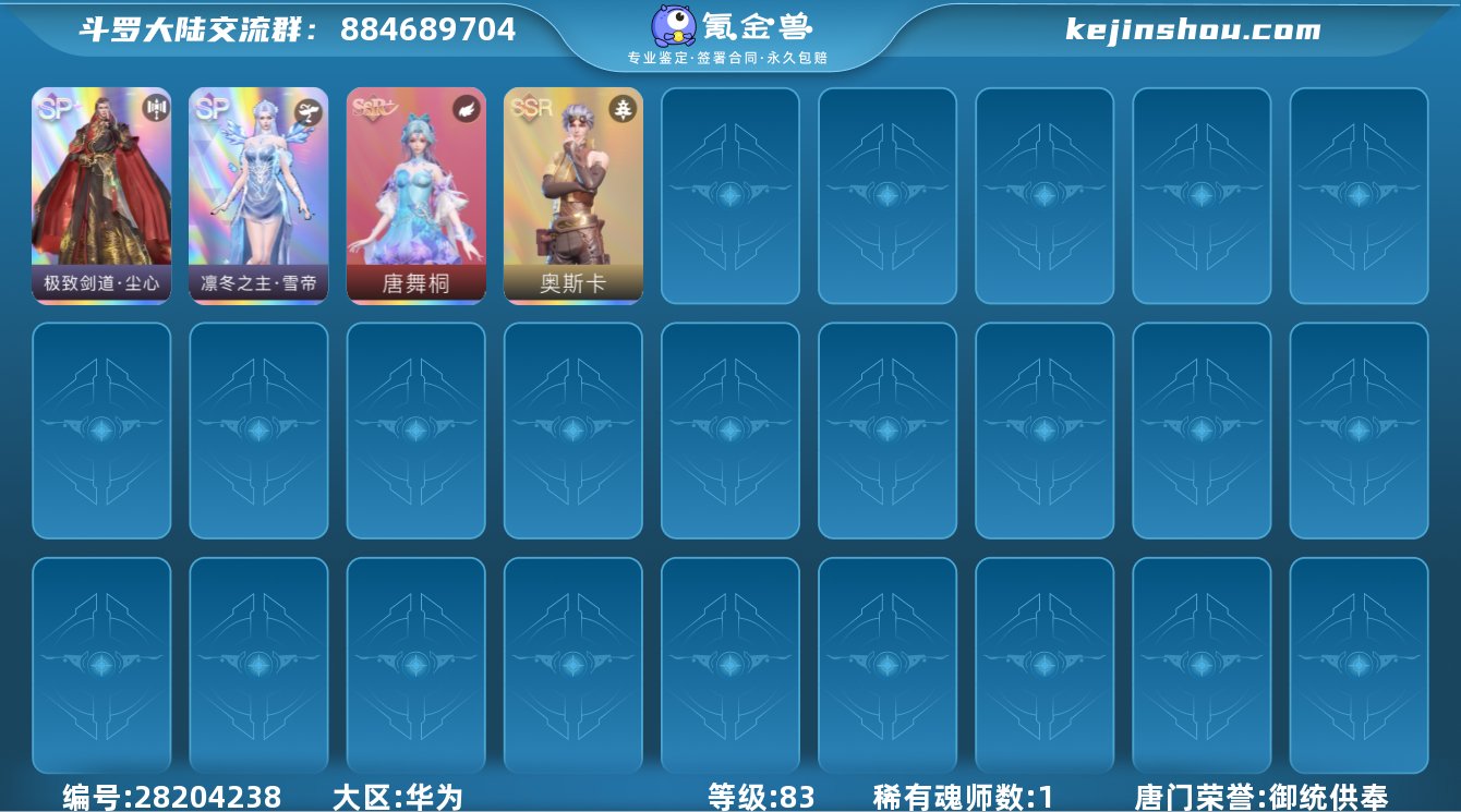 唐门荣誉:御统供奉 评分:15500000...