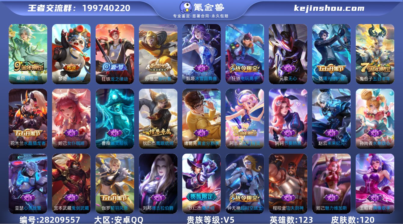 【WZF6457】贵族5/皮肤120/传说...