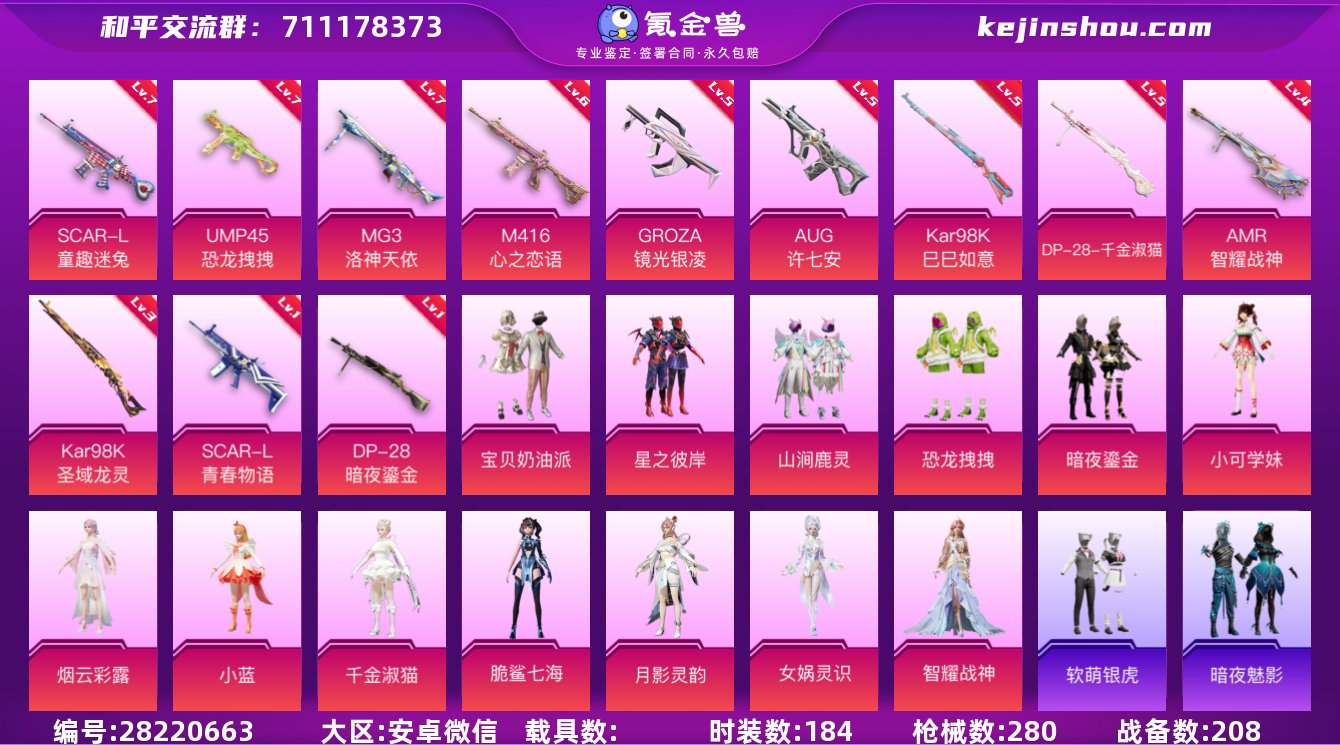 184套装/枪械17/装备403/战备20...