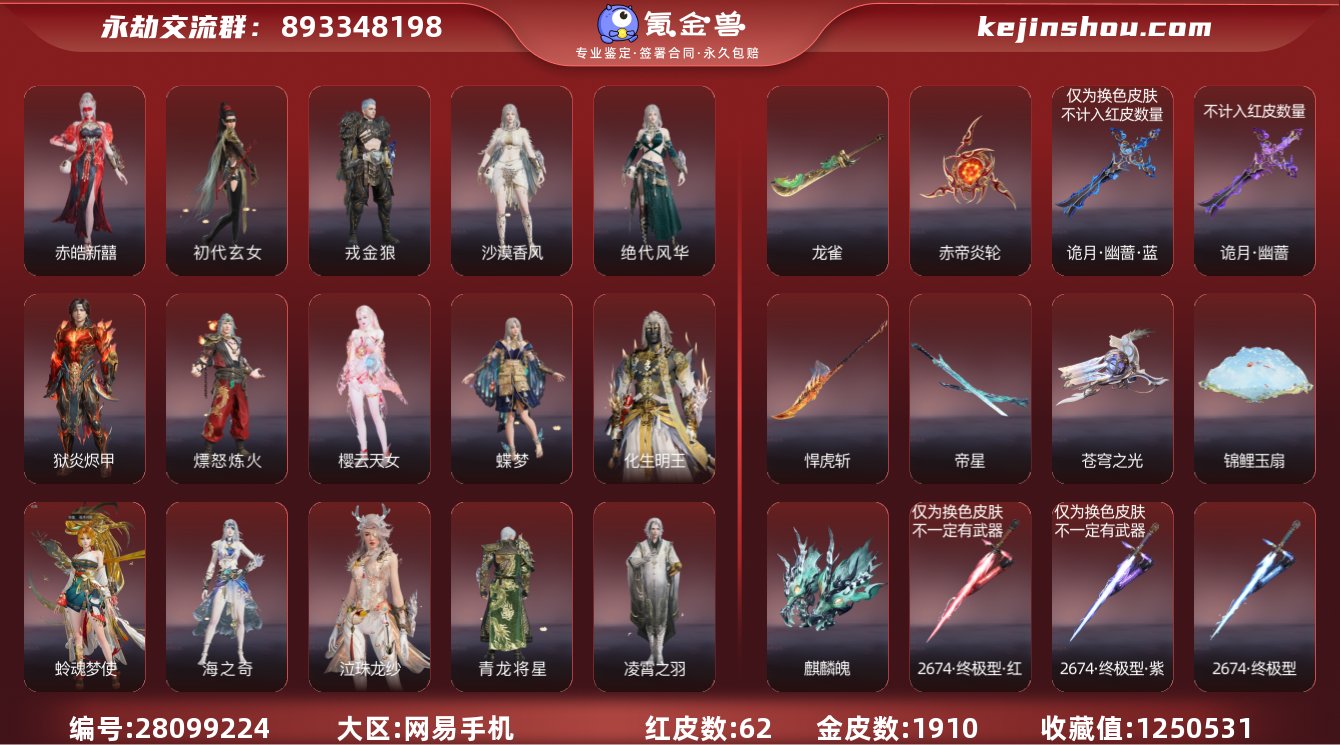 收藏值:1250531 红皮数:62 黄皮...