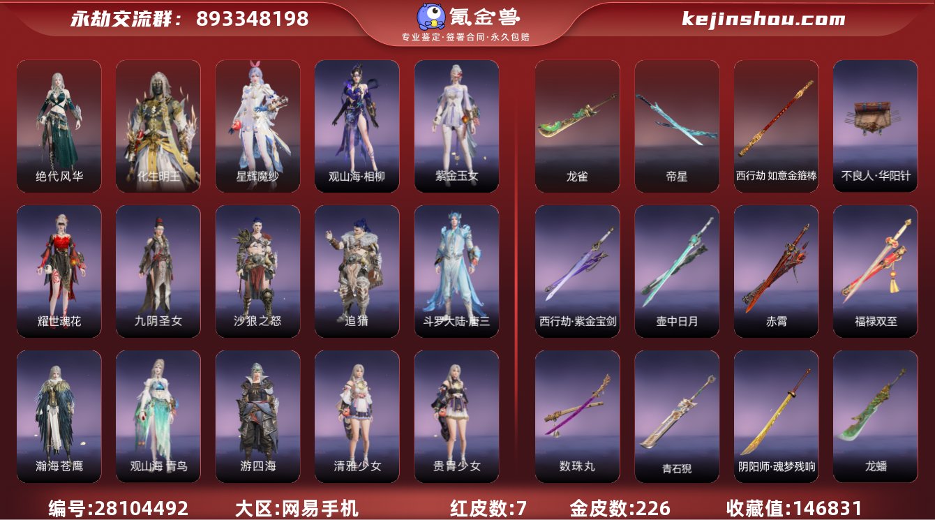 收藏值:146831 红皮数:7 黄皮数:...