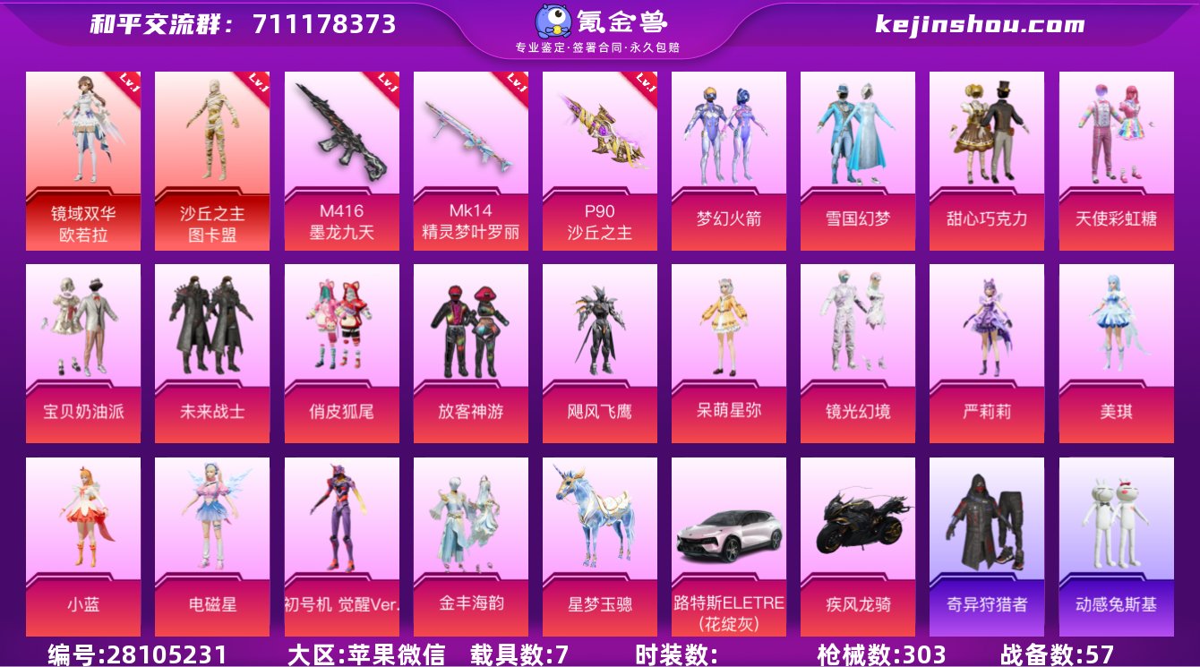 实名: 可修改 时装数: 994 载具数:...