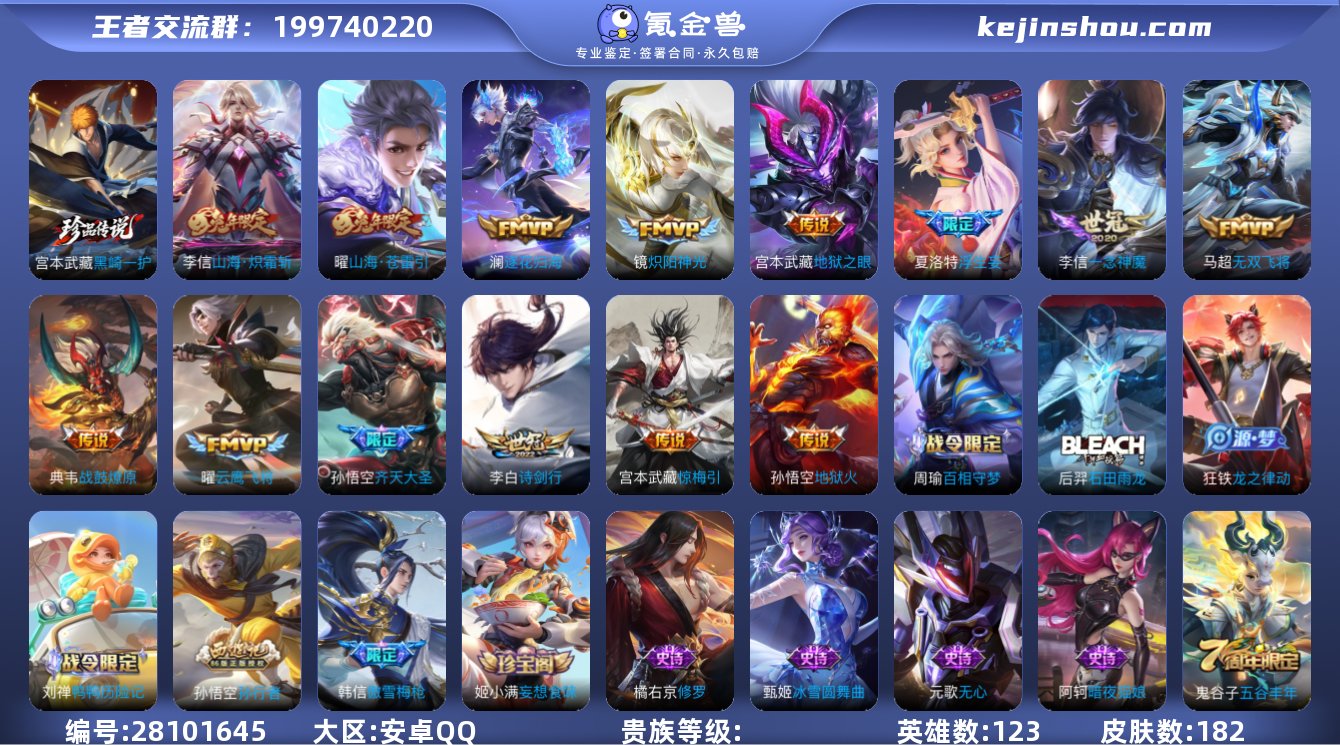 实名: 可修改 英雄数: 123 皮肤数:...