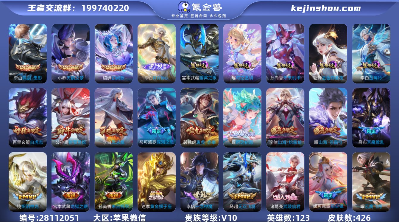 实名:可修改 英雄数:123 皮肤数:42...