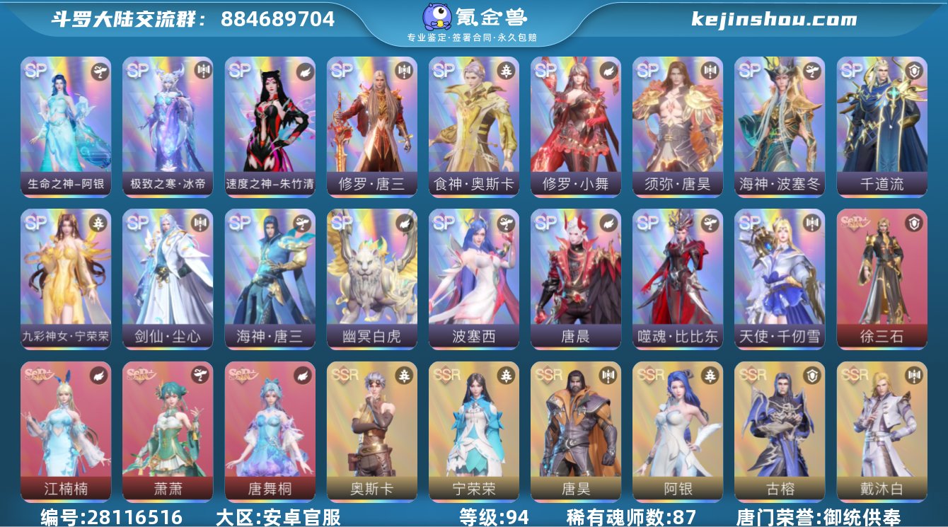 唐门荣誉:御统供奉 评分:73700040...