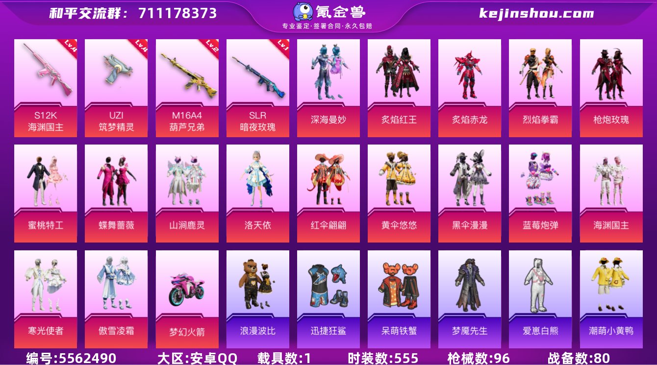 实名: 可修改 时装数: 555 载具数:...