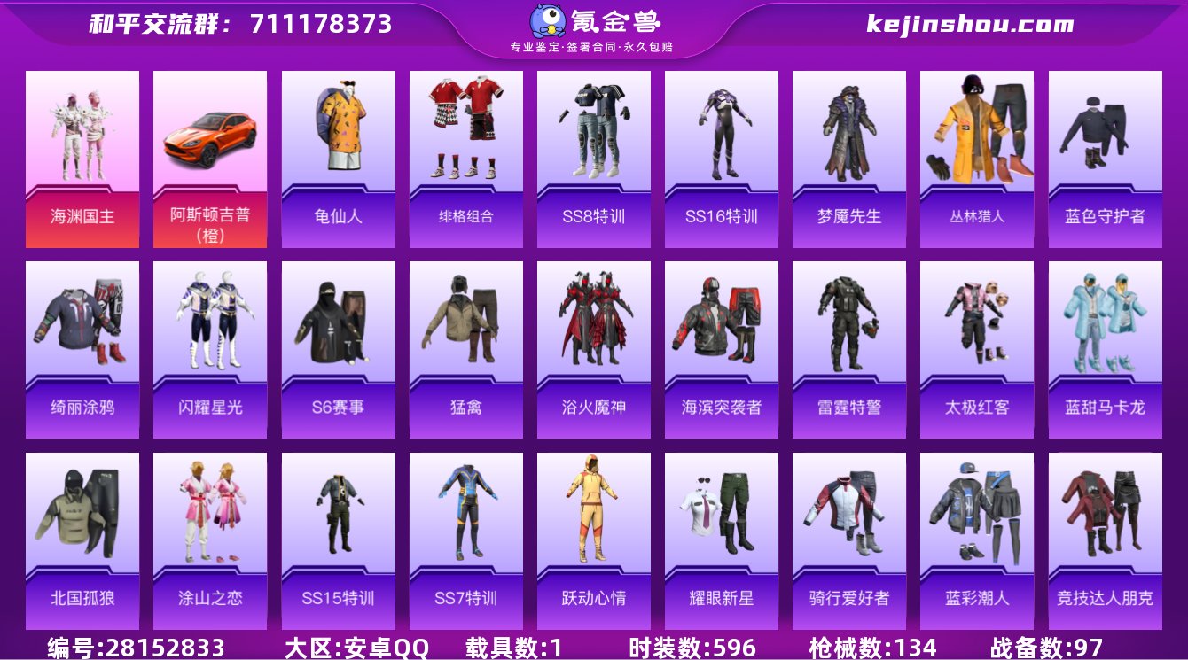 实名:可修改 时装数:596 载具数:1 ...