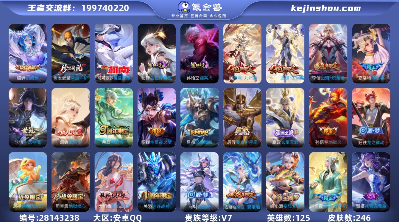可换绑【多限定热门英雄皮肤，详细看图】 2...