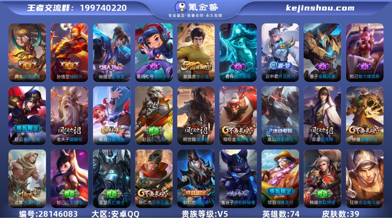 安卓Q-V5-74英雄-39皮肤2传说 【...