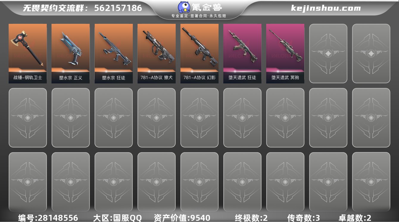 实名:可修改 皮肤资产价值:9540 终极...