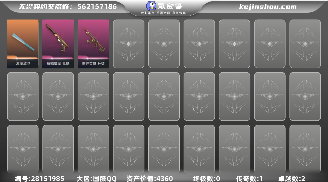 实名:可修改 皮肤资产价值:4360 终极...